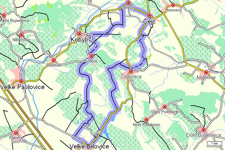 Mapa cyklotrasy
