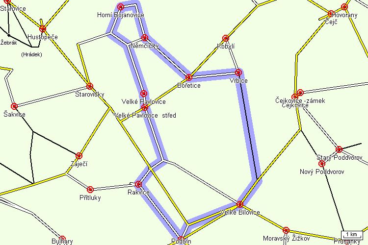 Mapa cyklotrasy