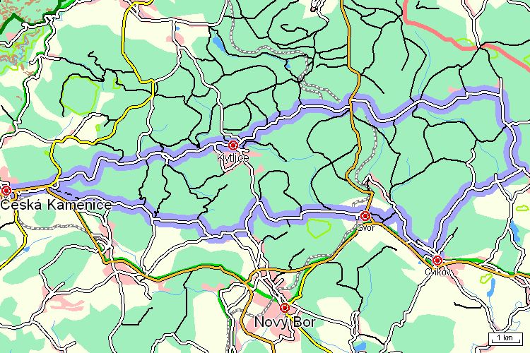 Mapa cyklotrasy Mapa cyklotrasy