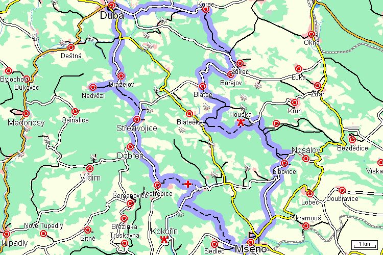 Mapa cyklotrasy Mapa cyklotrasy