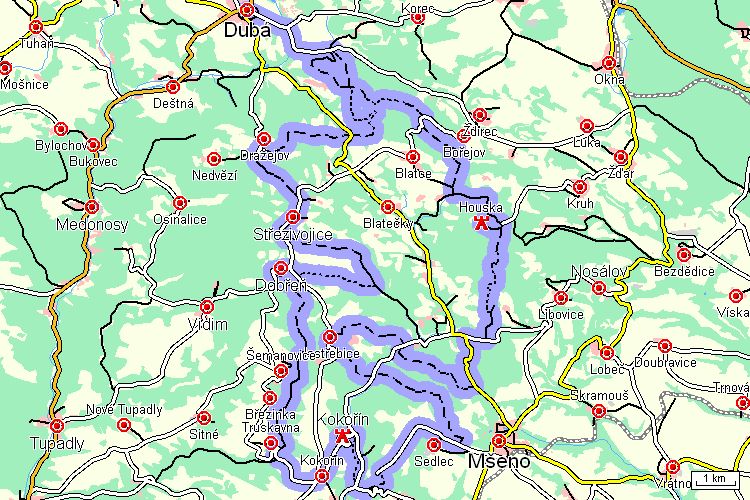 Mapa cyklotrasy