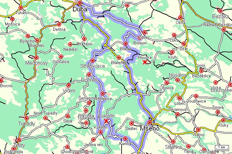 Mapa cyklotrasy Mapa cyklotrasy