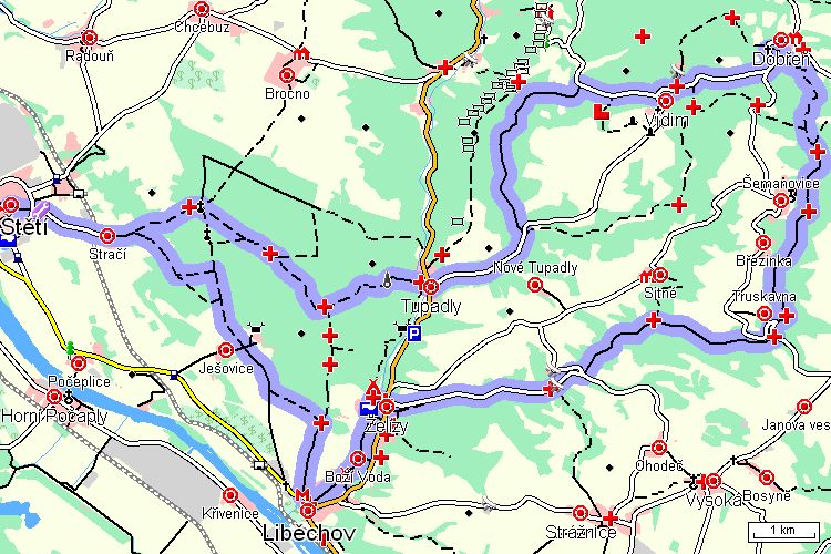 Mapa cyklotrasy Mapa cyklotrasy