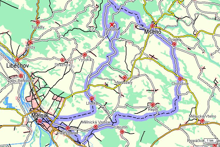 Mapa cyklotrasy