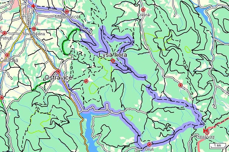 Mapa cyklotrasy
