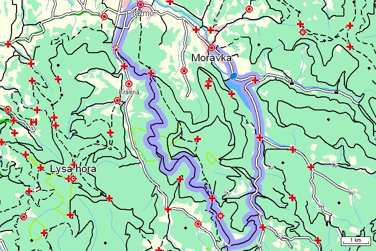 Mapa cyklotrasy