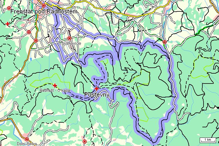 Mapa cyklotrasy
