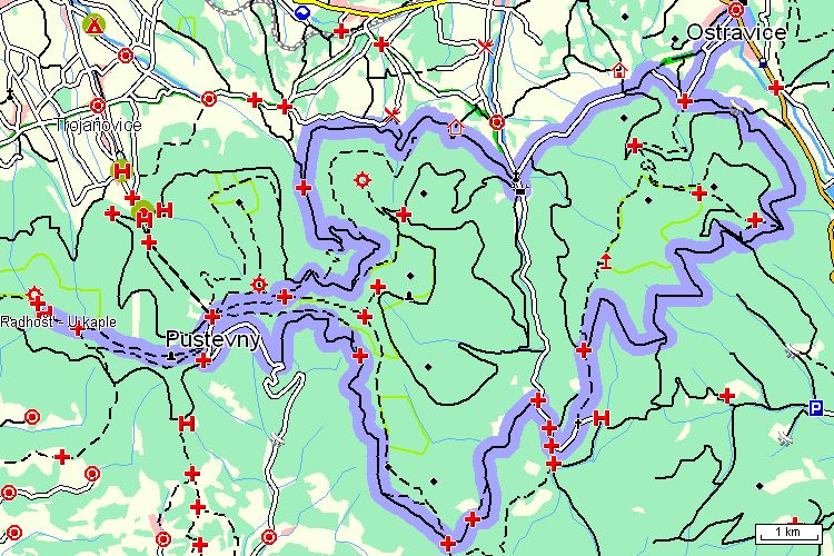 Mapa cyklotrasy