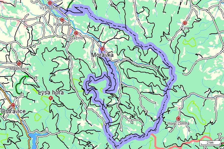 Mapa cyklotrasy