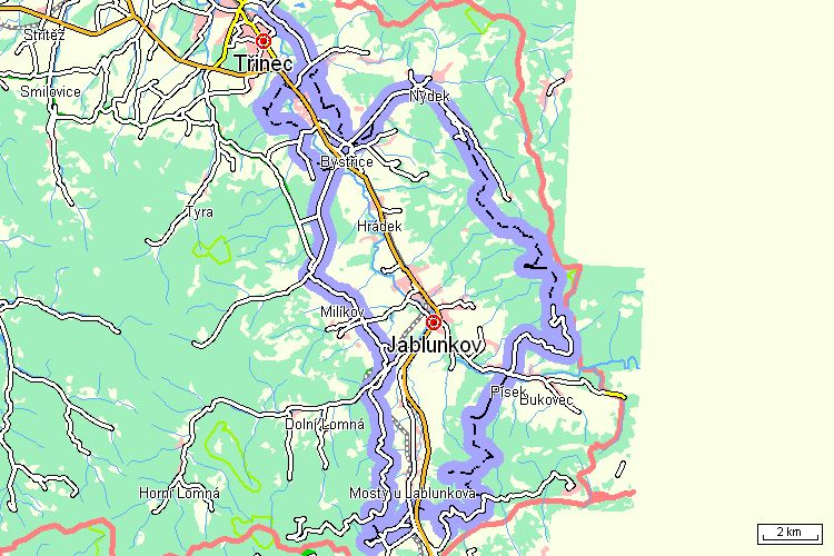 Mapa cyklotrasy