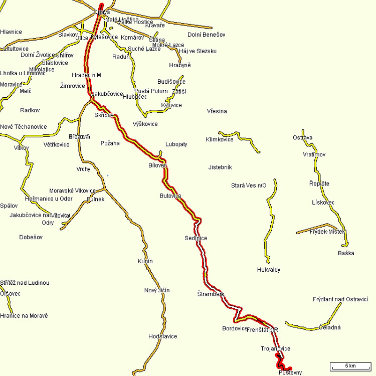 Mapa cyklotrasy