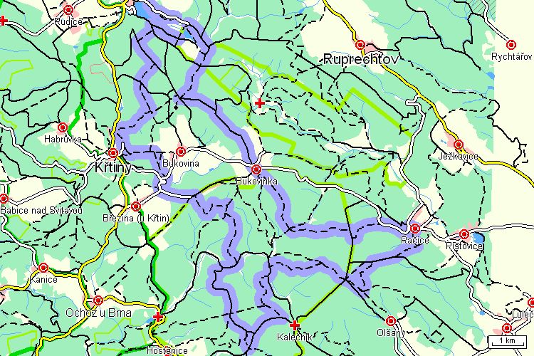 Mapa cyklotrasy