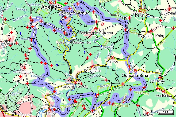 Mapa cyklotrasy