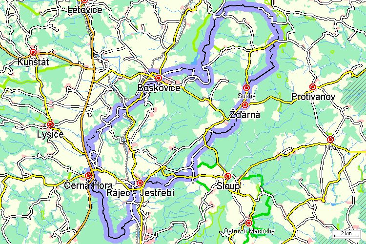 Mapa cyklotrasy