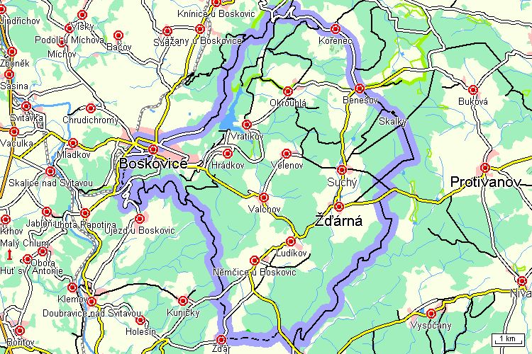 Mapa cyklotrasy