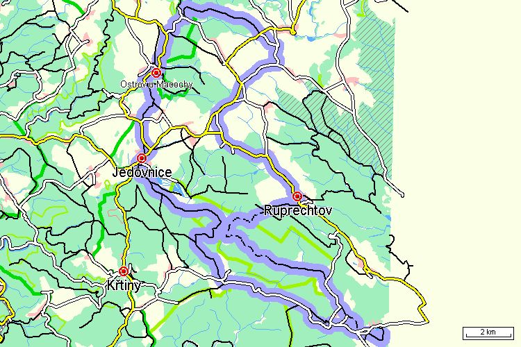 Mapa cyklotrasy