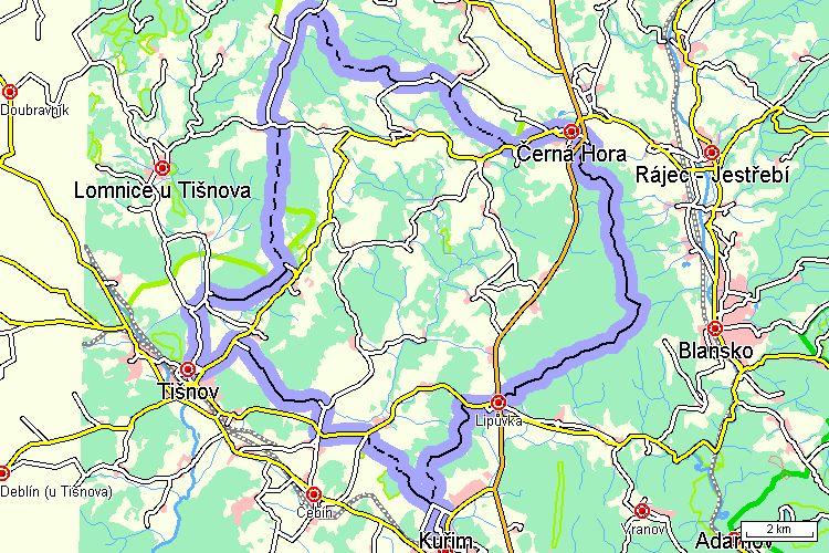 Mapa cyklotrasy