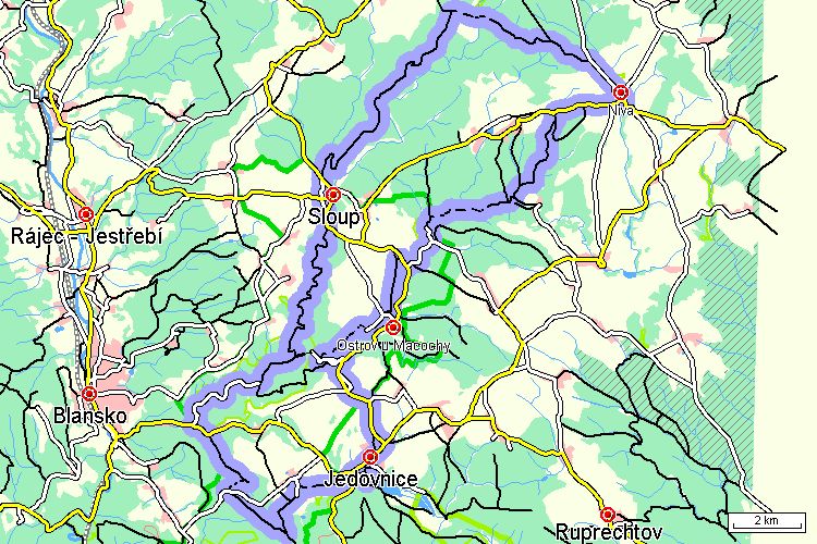 Mapa cyklotrasy
