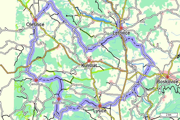 Mapa cyklotrasy