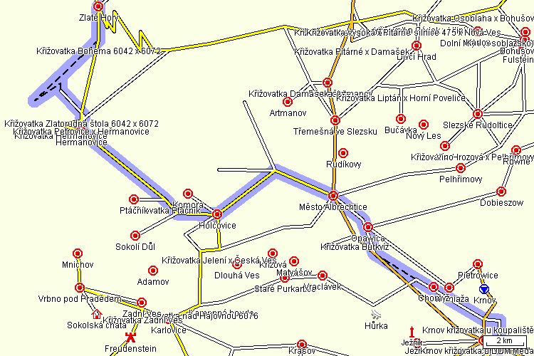 Mapa cyklotrasy Mapa cyklotrasy
