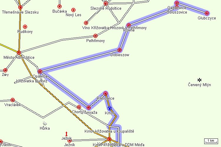 Mapa cyklotrasy