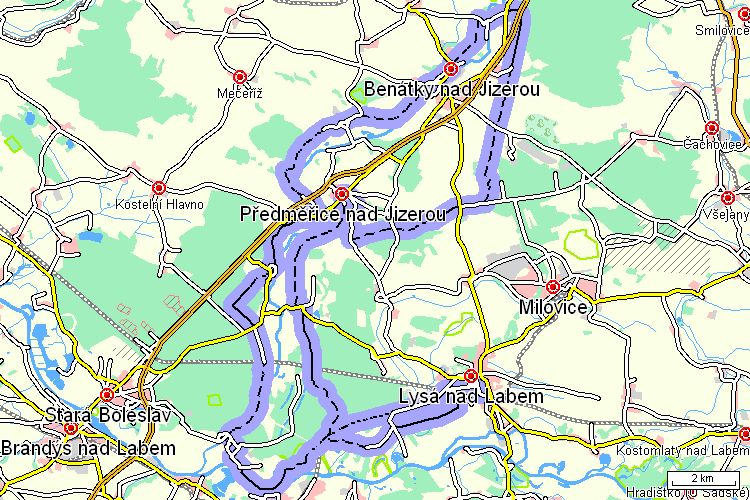 Mapa cyklotrasy Mapa cyklotrasy