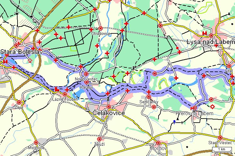Mapa cyklotrasy Mapa cyklotrasy
