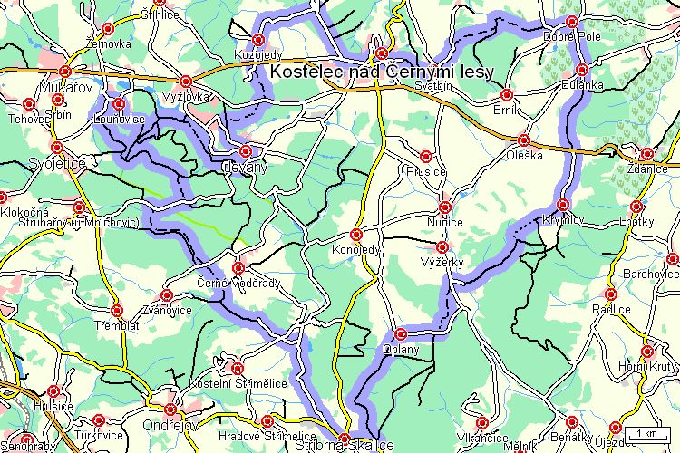 Mapa cyklotrasy Mapa cyklotrasy