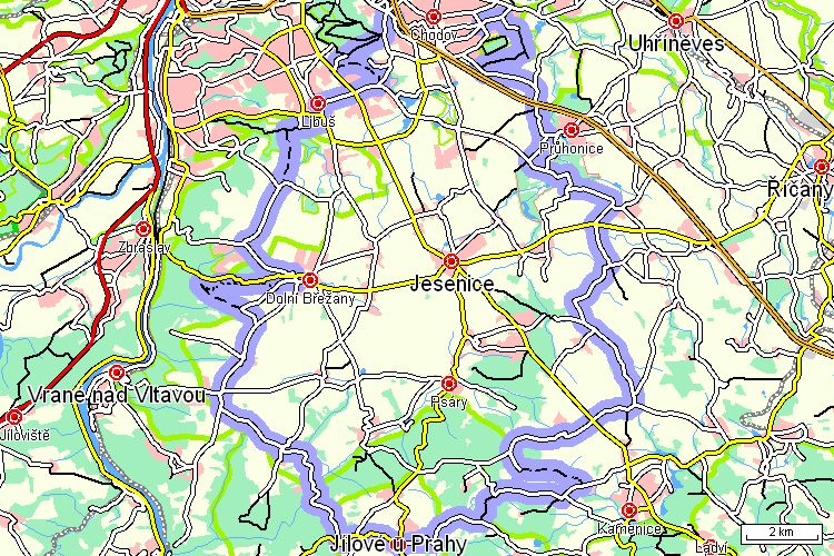 Mapa cyklotrasy Mapa cyklotrasy