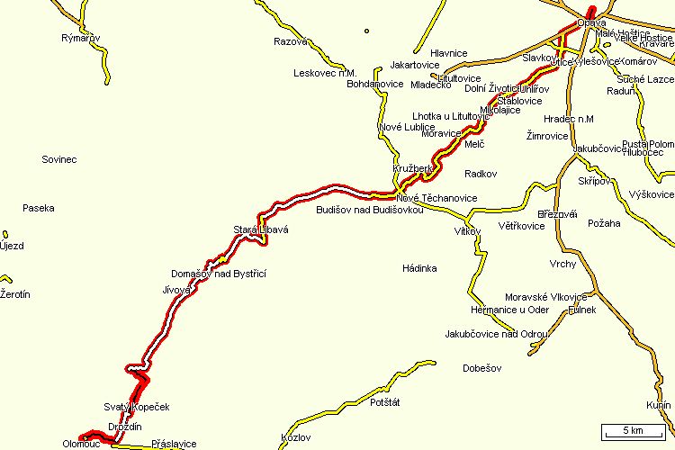 Mapa cyklotrasy
