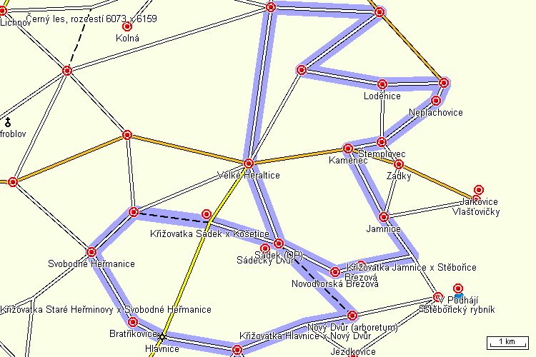 Mapa cyklotrasy Mapa cyklotrasy