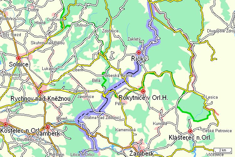Mapa cyklotrasy