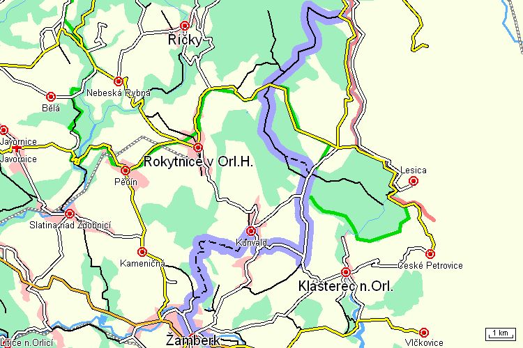 Mapa cyklotrasy