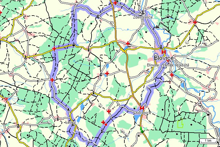 Mapa cyklotrasy