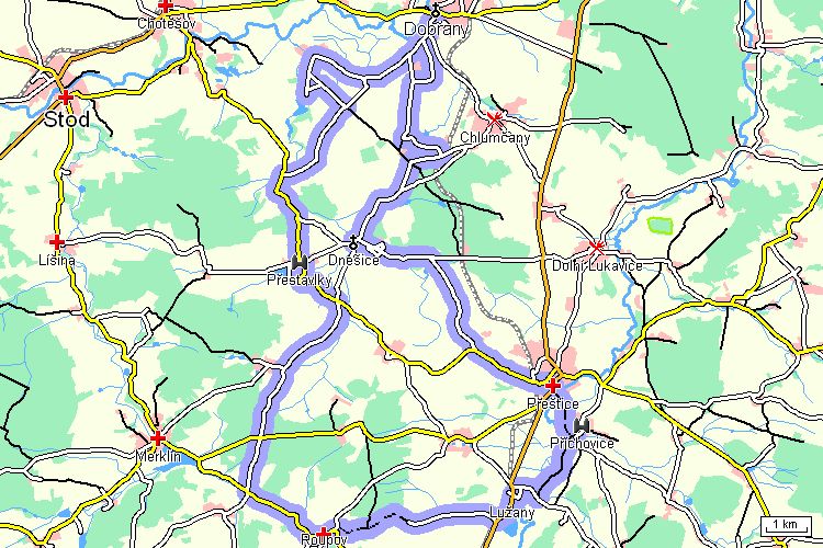 Mapa cyklotrasy