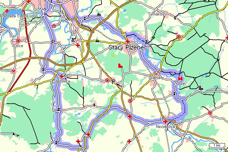 Mapa cyklotrasy