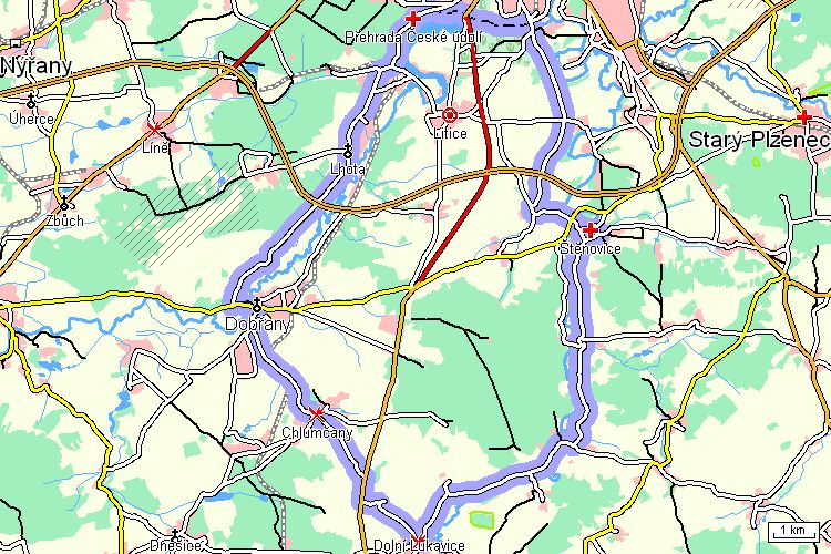 Mapa cyklotrasy