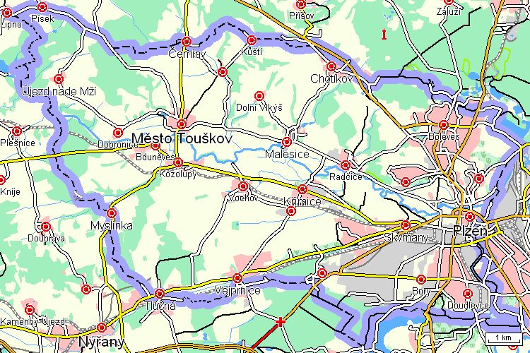 Mapa cyklotrasy