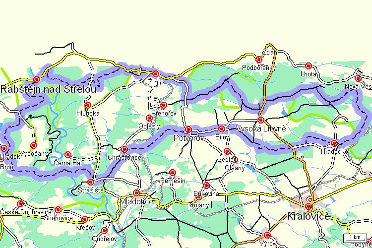 Mapa cyklotrasy