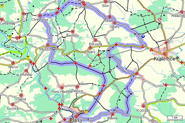 Mapa cyklotrasy Mapa cyklotrasy
