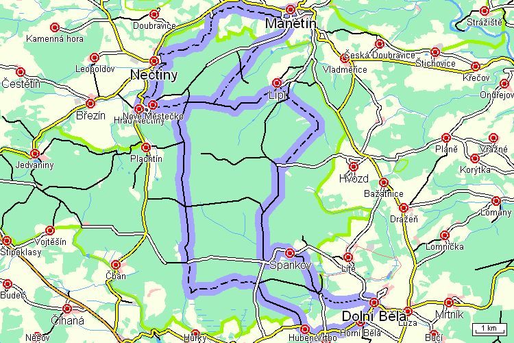 Mapa cyklotrasy