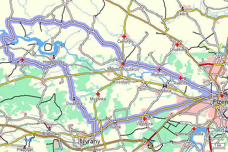 Mapa cyklotrasy