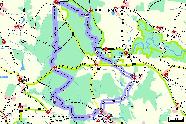 Mapa cyklotrasy