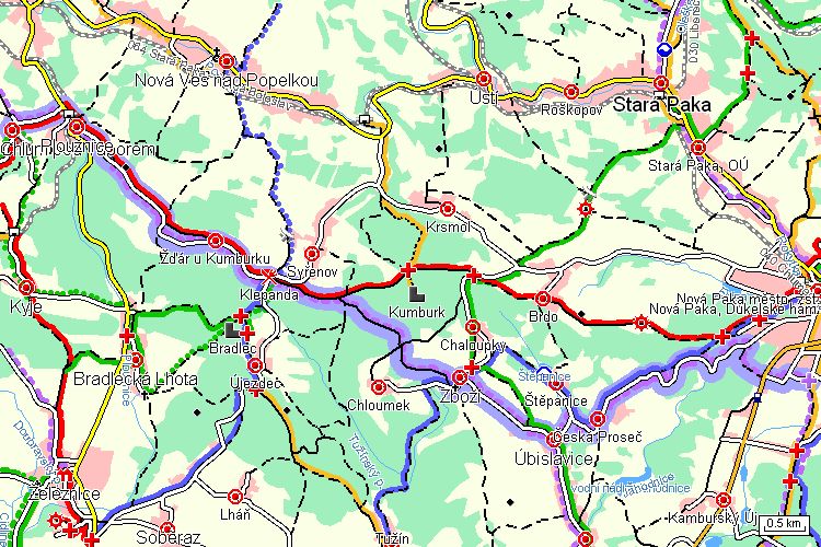 Mapa cyklotrasy