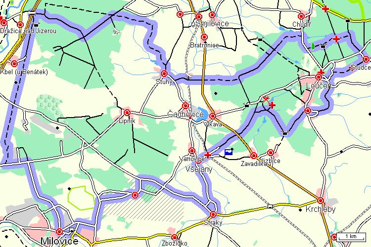 Mapa cyklotrasy Mapa cyklotrasy
