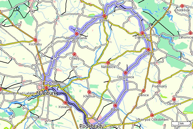 Mapa cyklotrasy Mapa cyklotrasy
