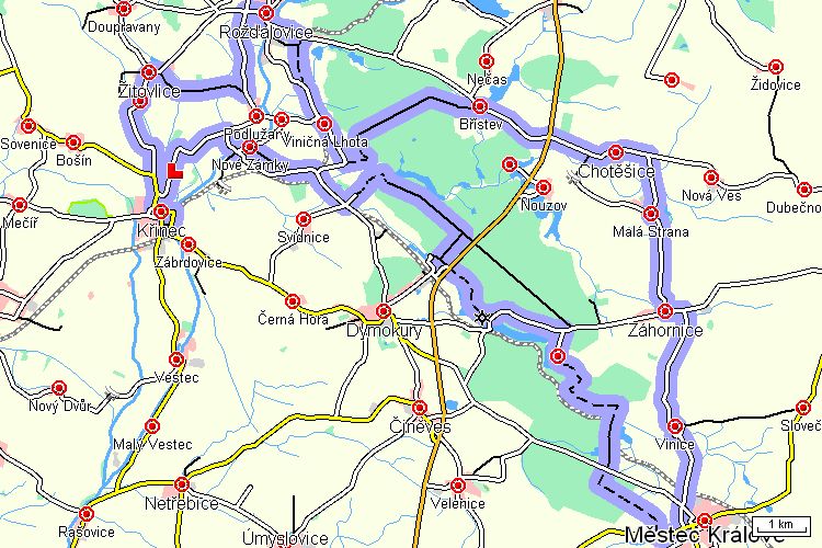 Mapa cyklotrasy