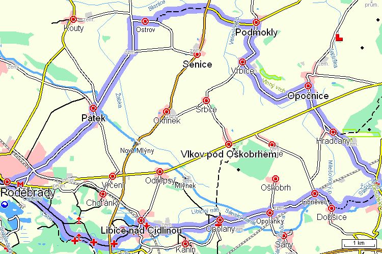 Mapa cyklotrasy