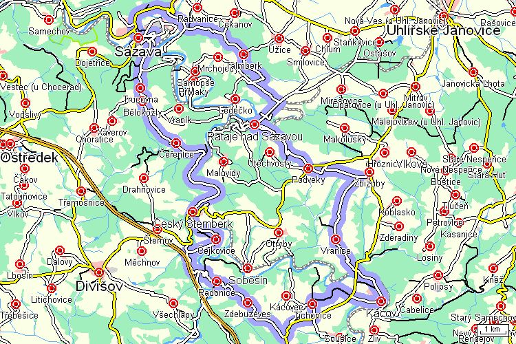 Mapa cyklotrasy Mapa cyklotrasy