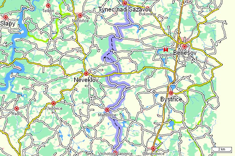 Mapa cyklotrasy Mapa cyklotrasy